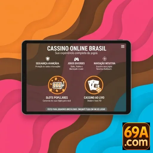 Ilustração de Explore Slots e Recompensas VIP no 69a