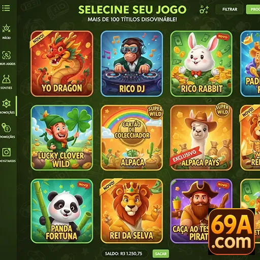 Ilustração de Explore jogos e slots no 69a com pagamentos rápidos